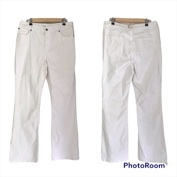 CHICOS Platinum Bootcut Jean Denim Stretch Cotton White Size 2 Large - Picture 2 of 13